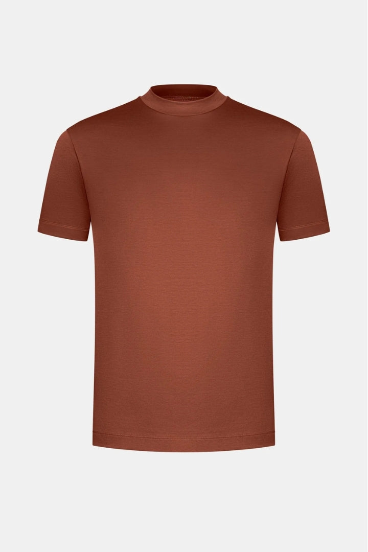 Premium glanzende T-Shirt donker bruin