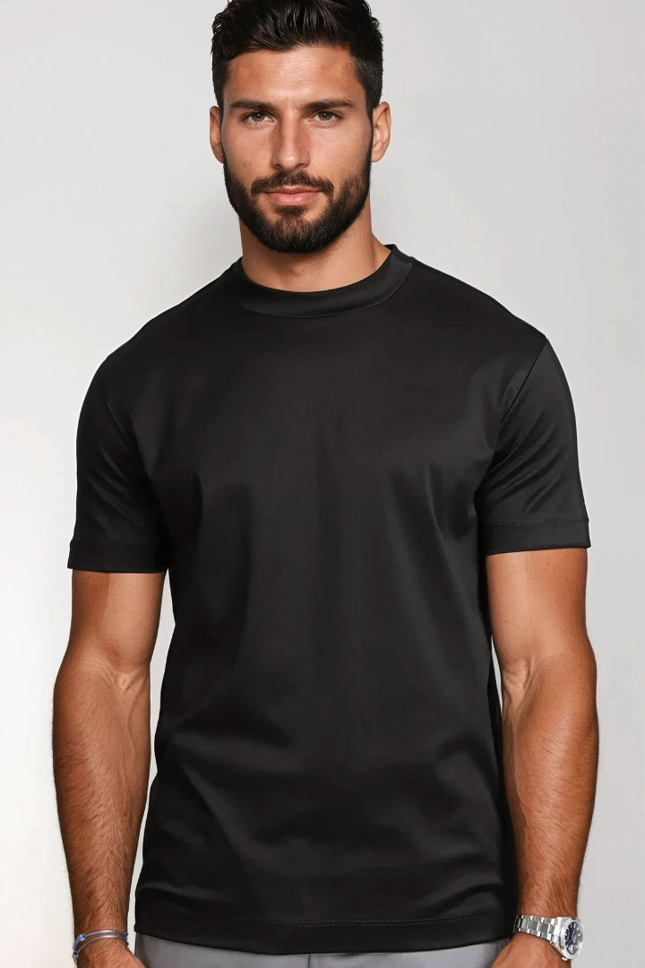 Premium glanzende T-Shirt zwart