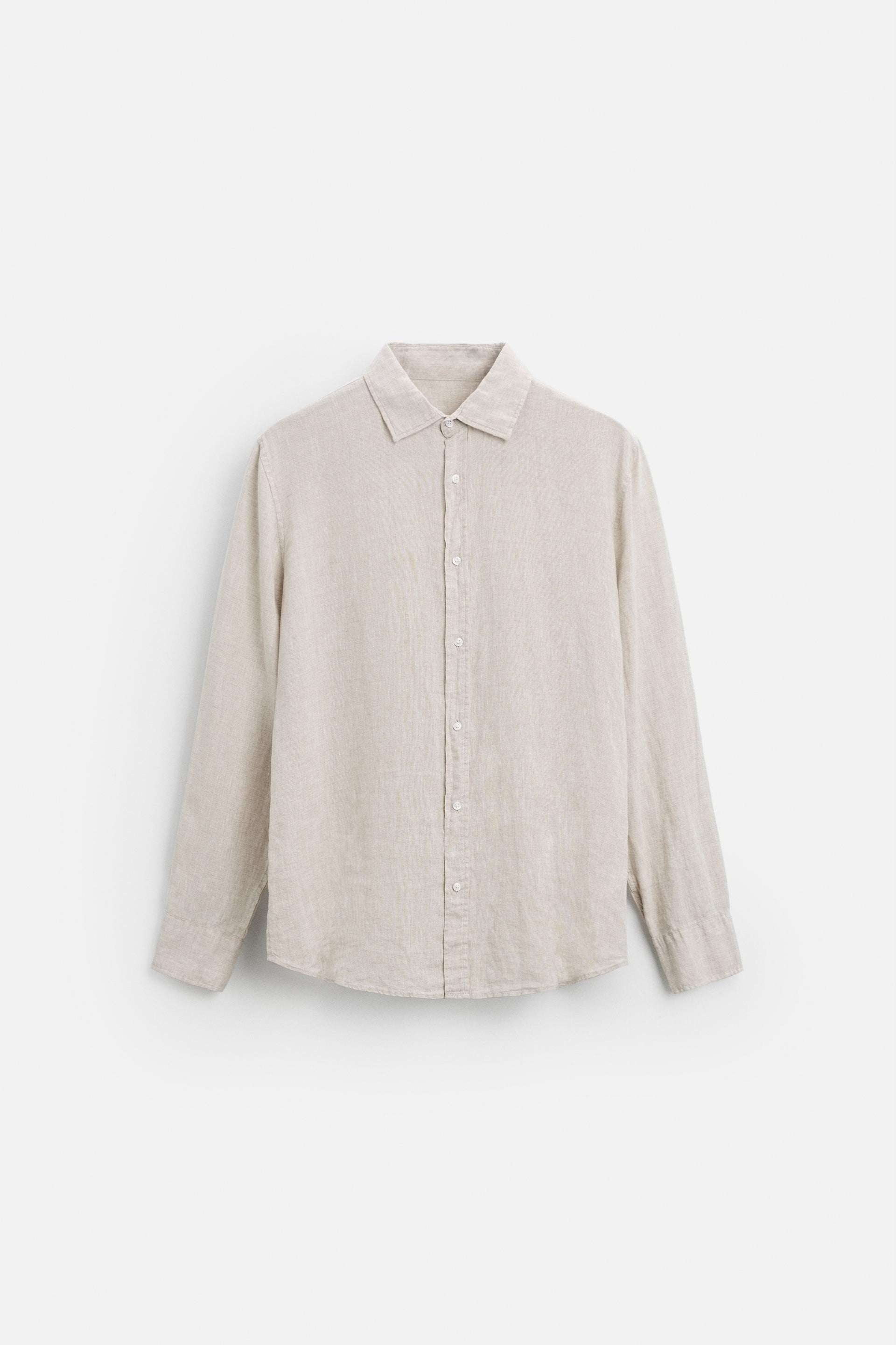 Linnen overhemd beige