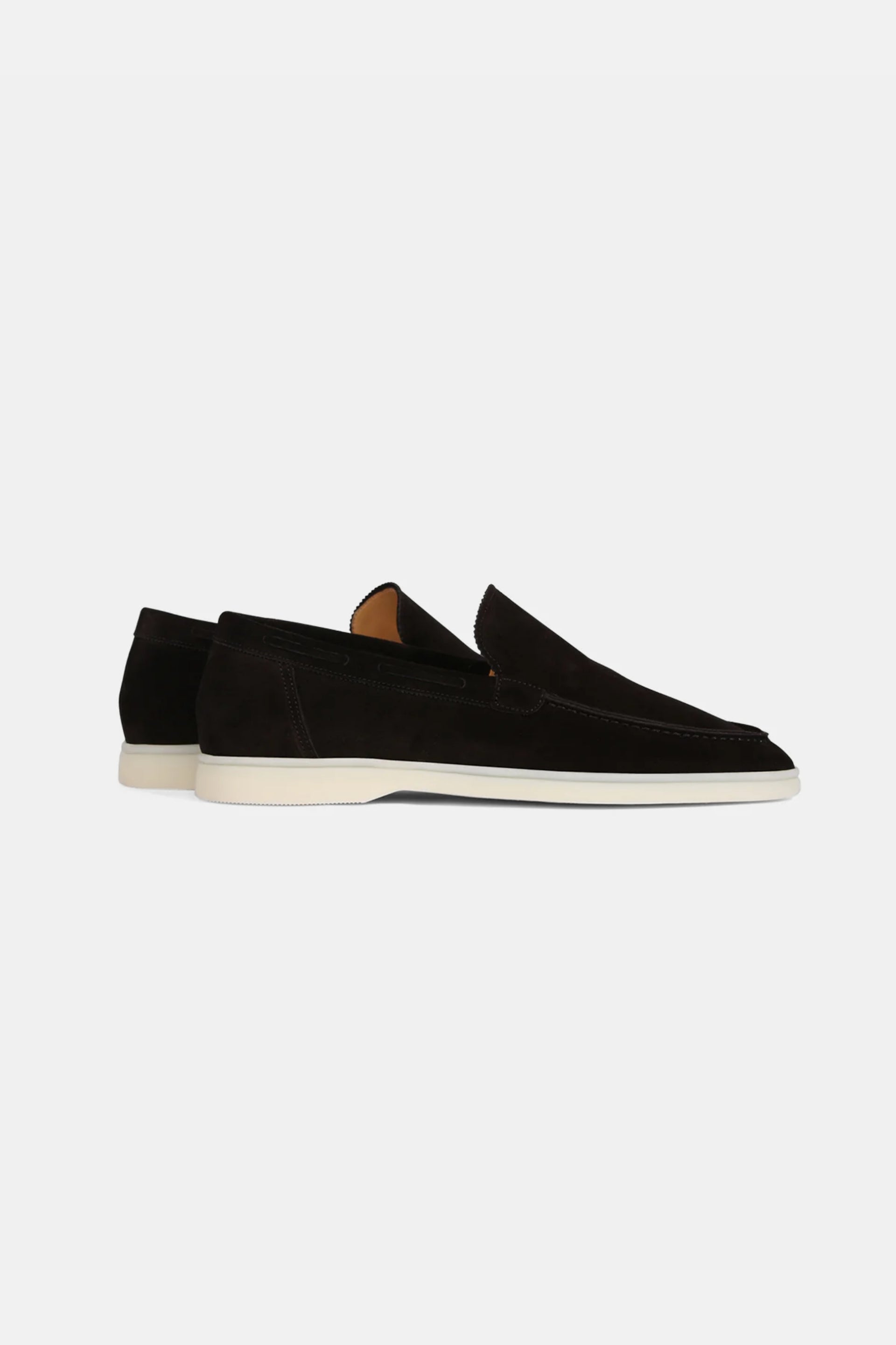 Lage suede loafers zwart