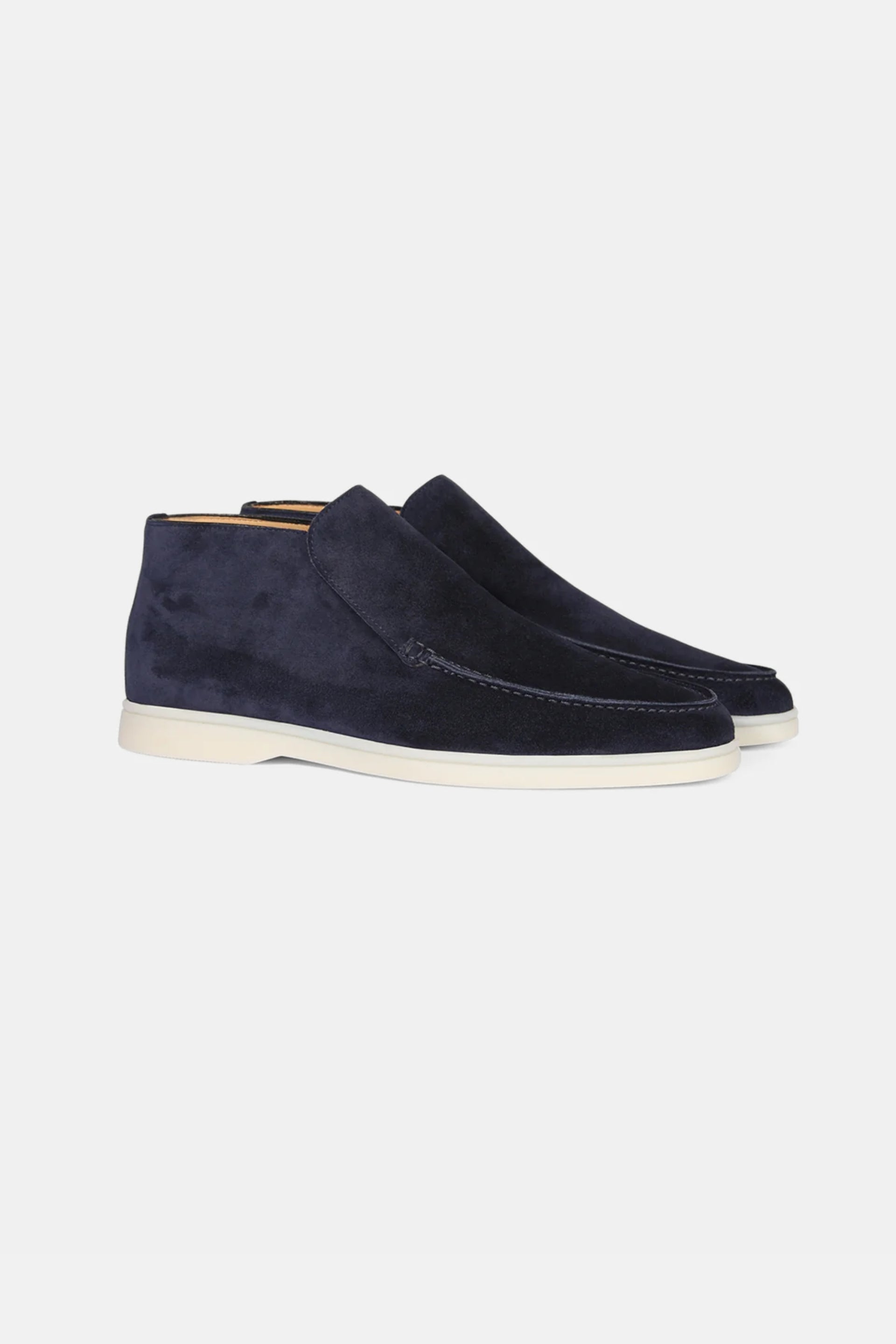 Hoge suede loafers donkerblauw