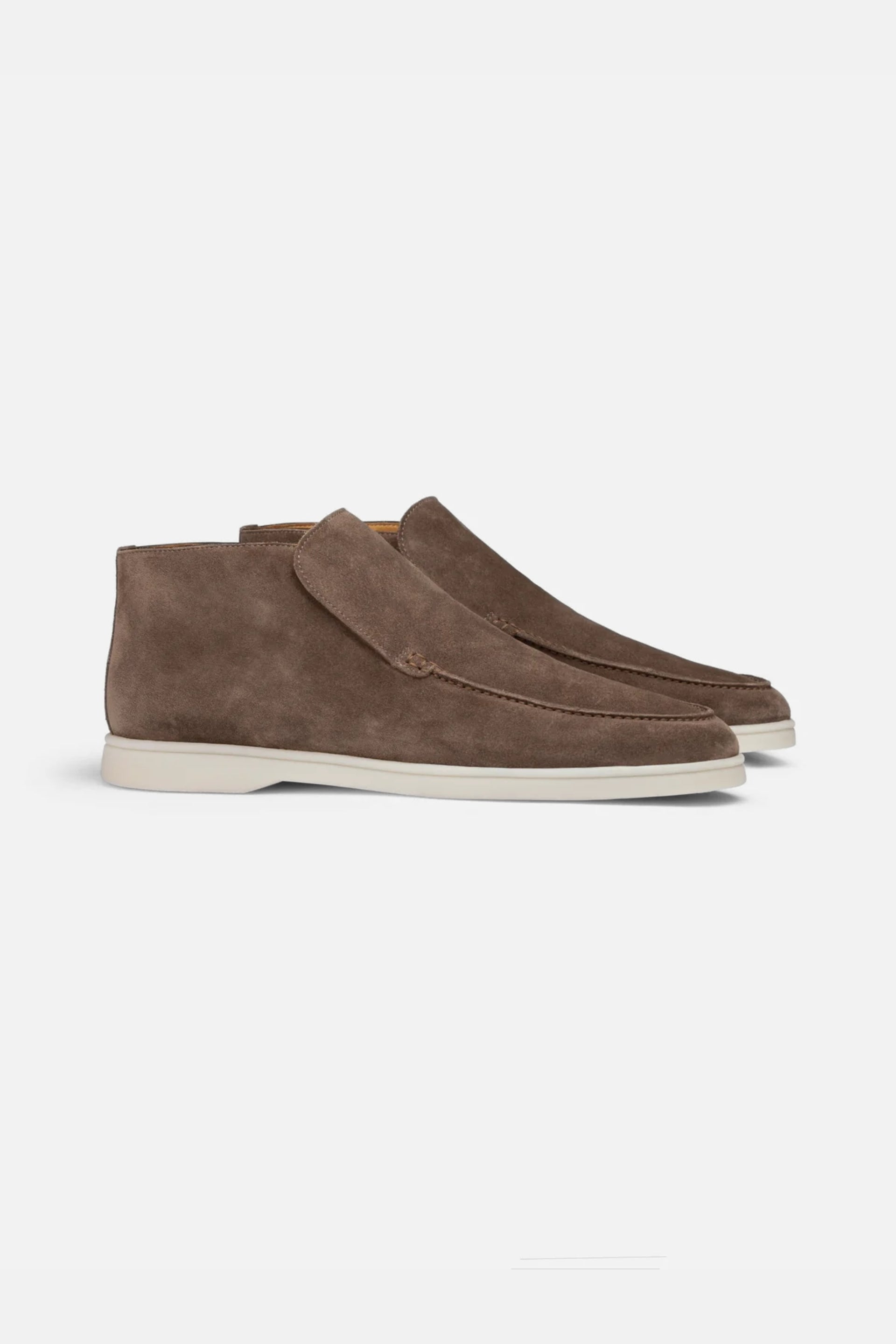 Hoge suede loafers bruin