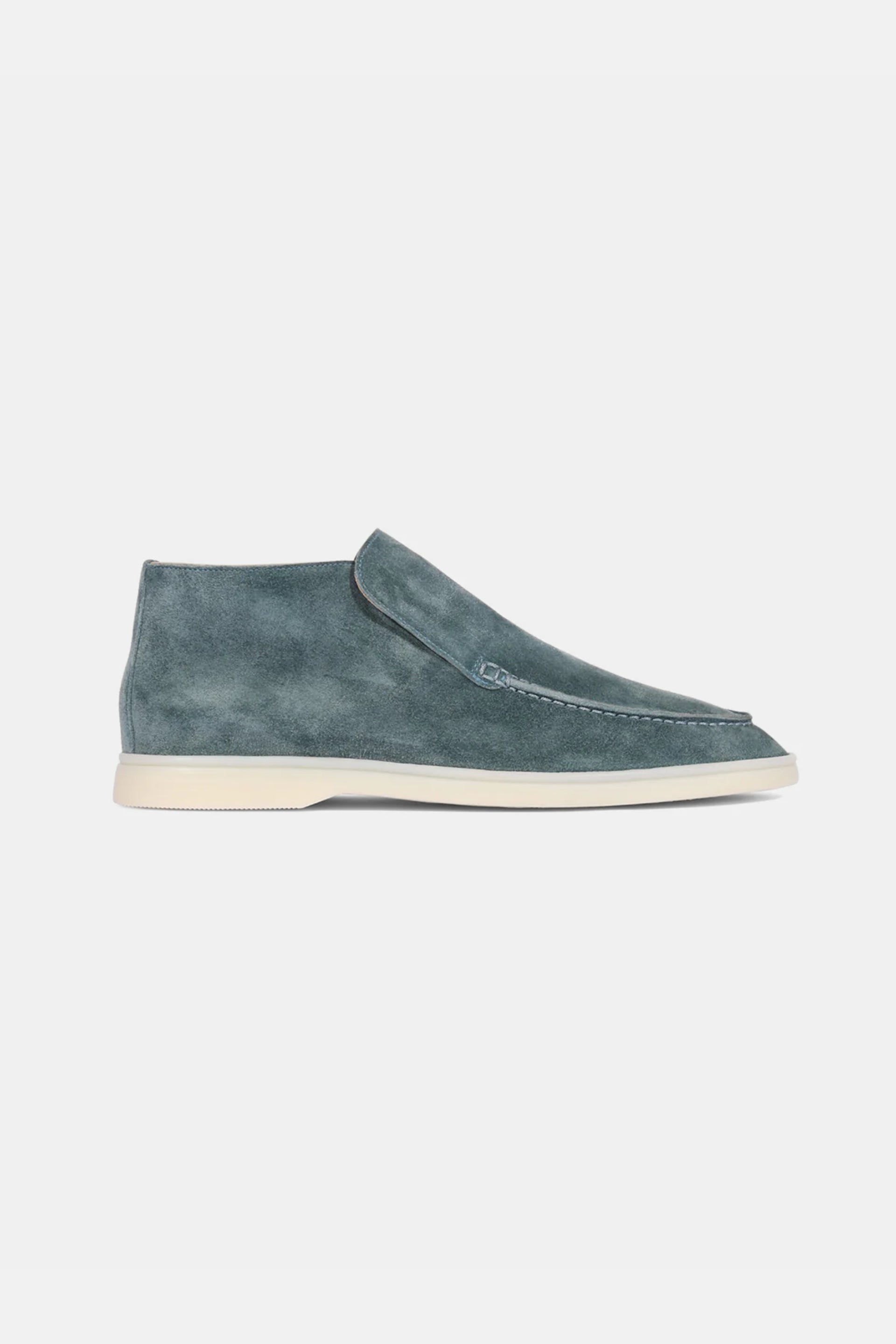 Hoge suede loafers sea blue