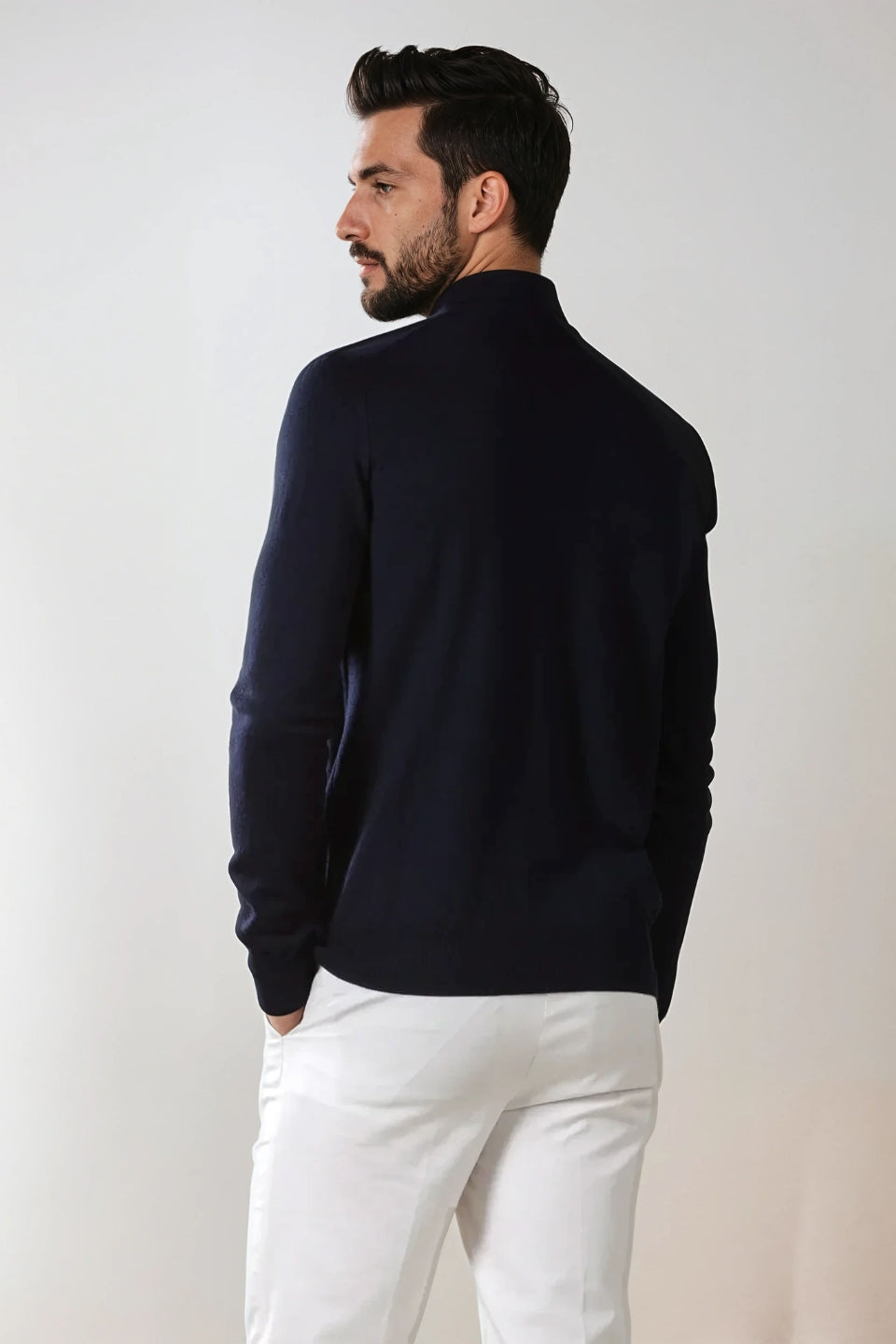 Portofino Kasjmier Mockneck – Nachtblauw