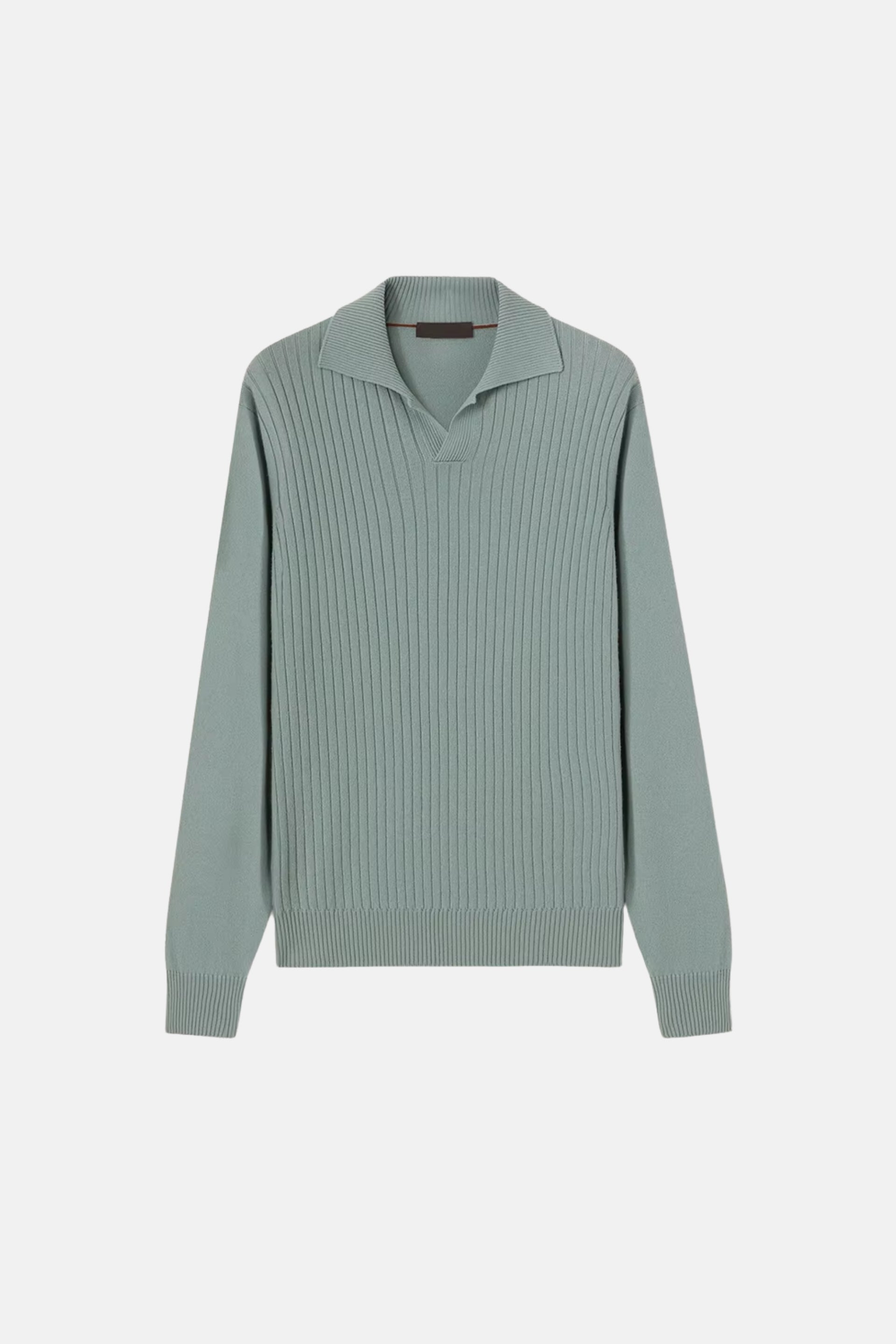cashwool polo lang mintgroen