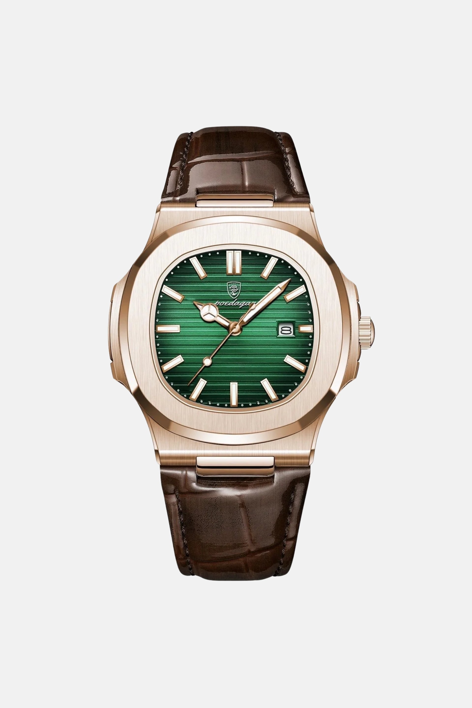 Royal leather horloge goud/groen