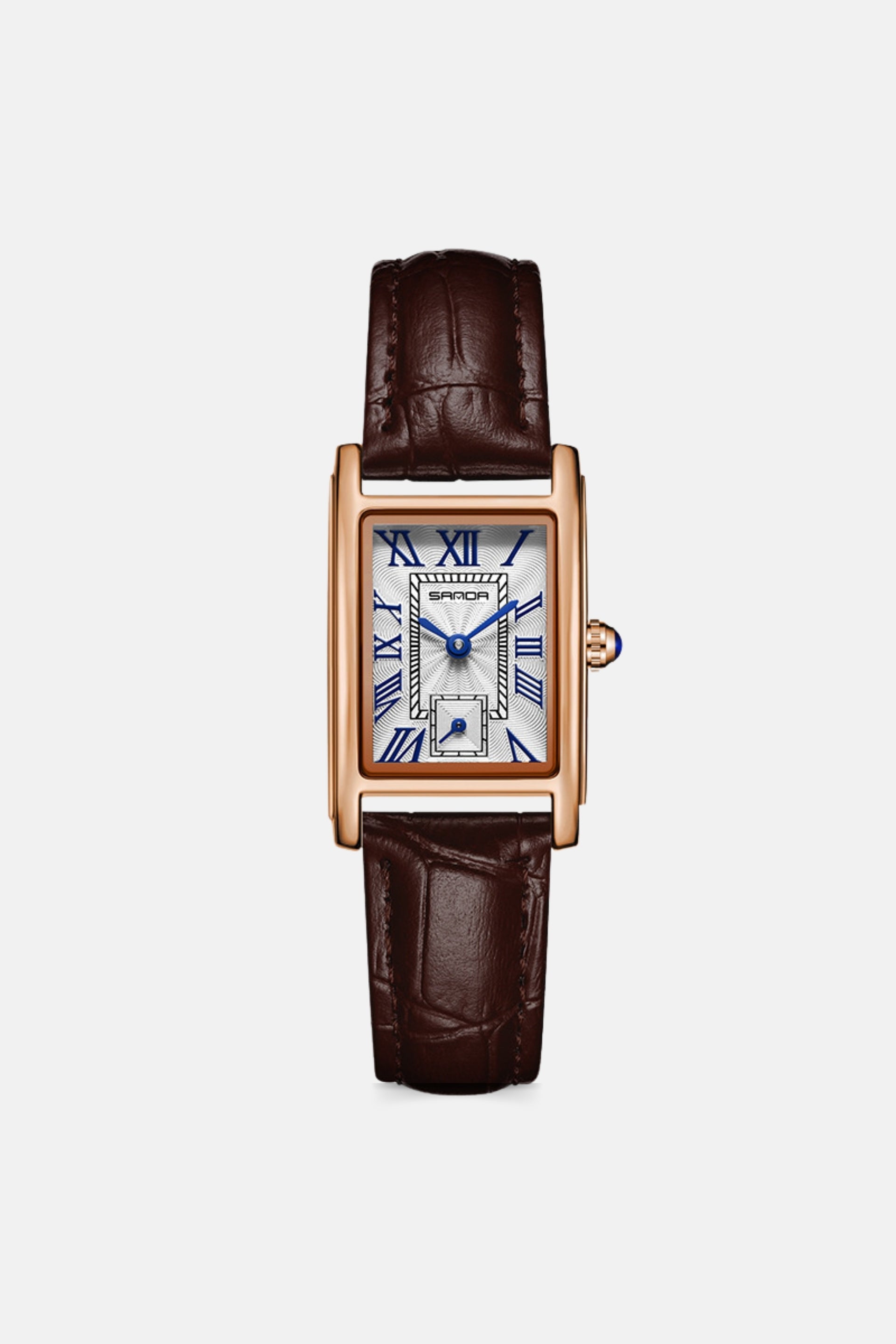 Retro vierkant leather bruin/goud (Copy)