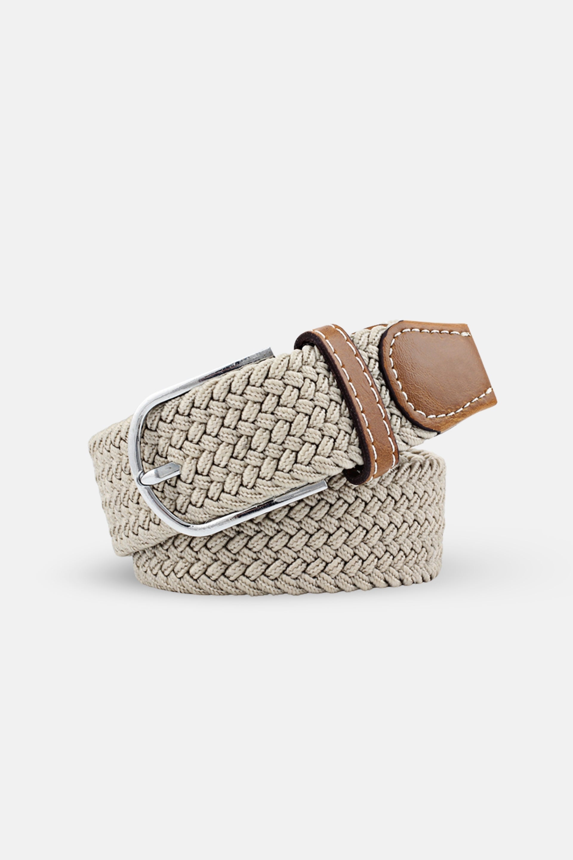 gevlochten riem taupe