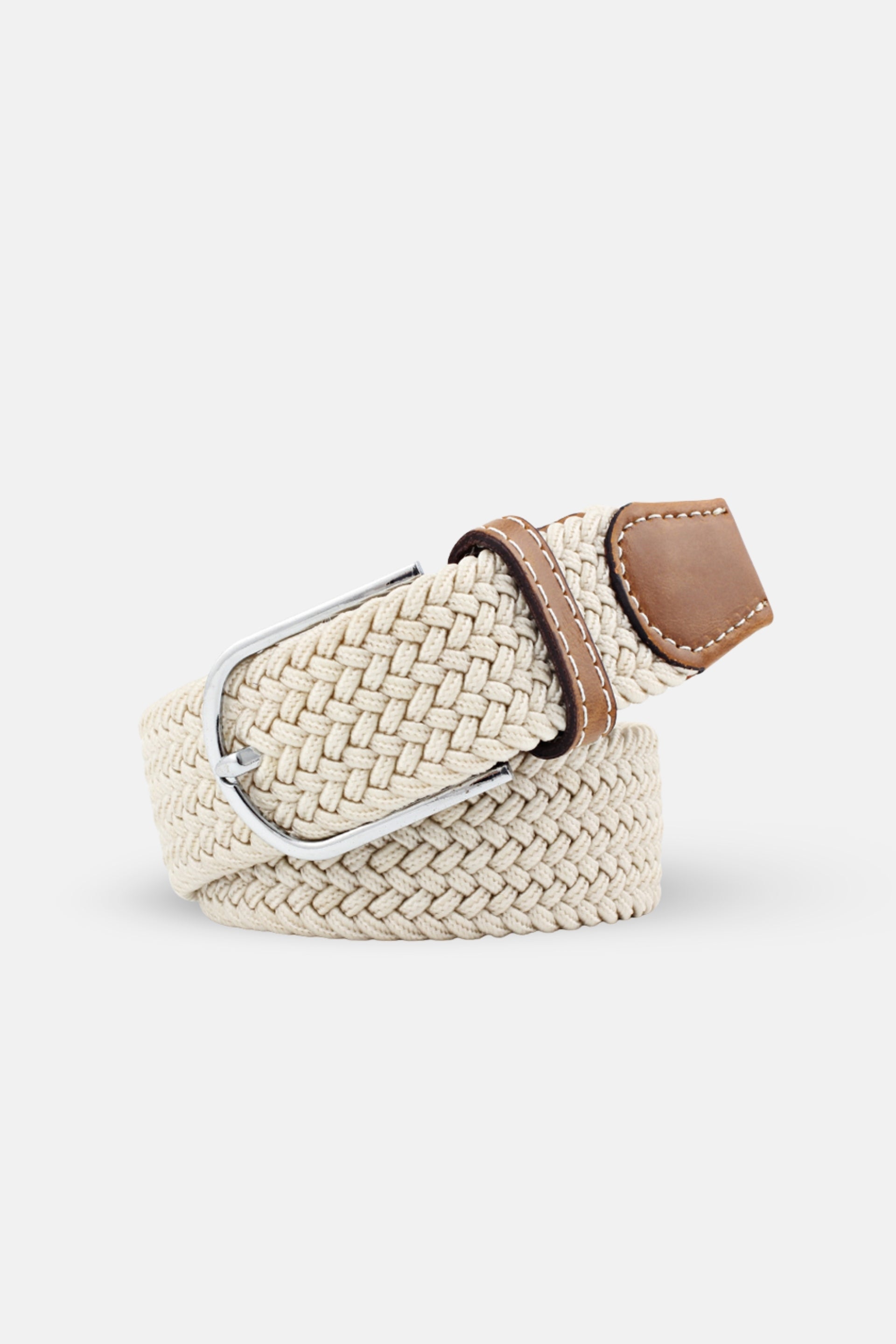 gevlochten riem gebroken wit