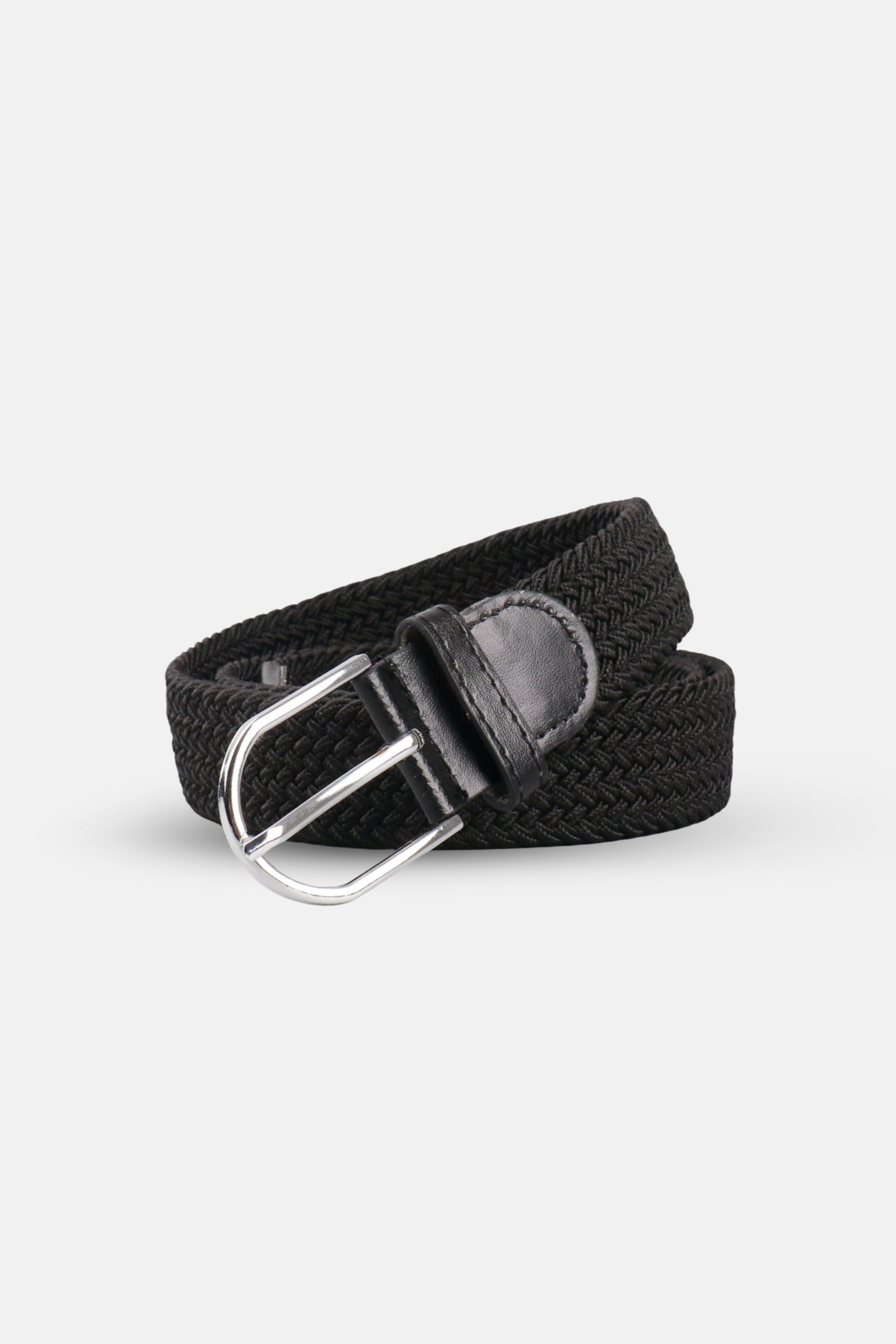 classic gevlochten riem zwart