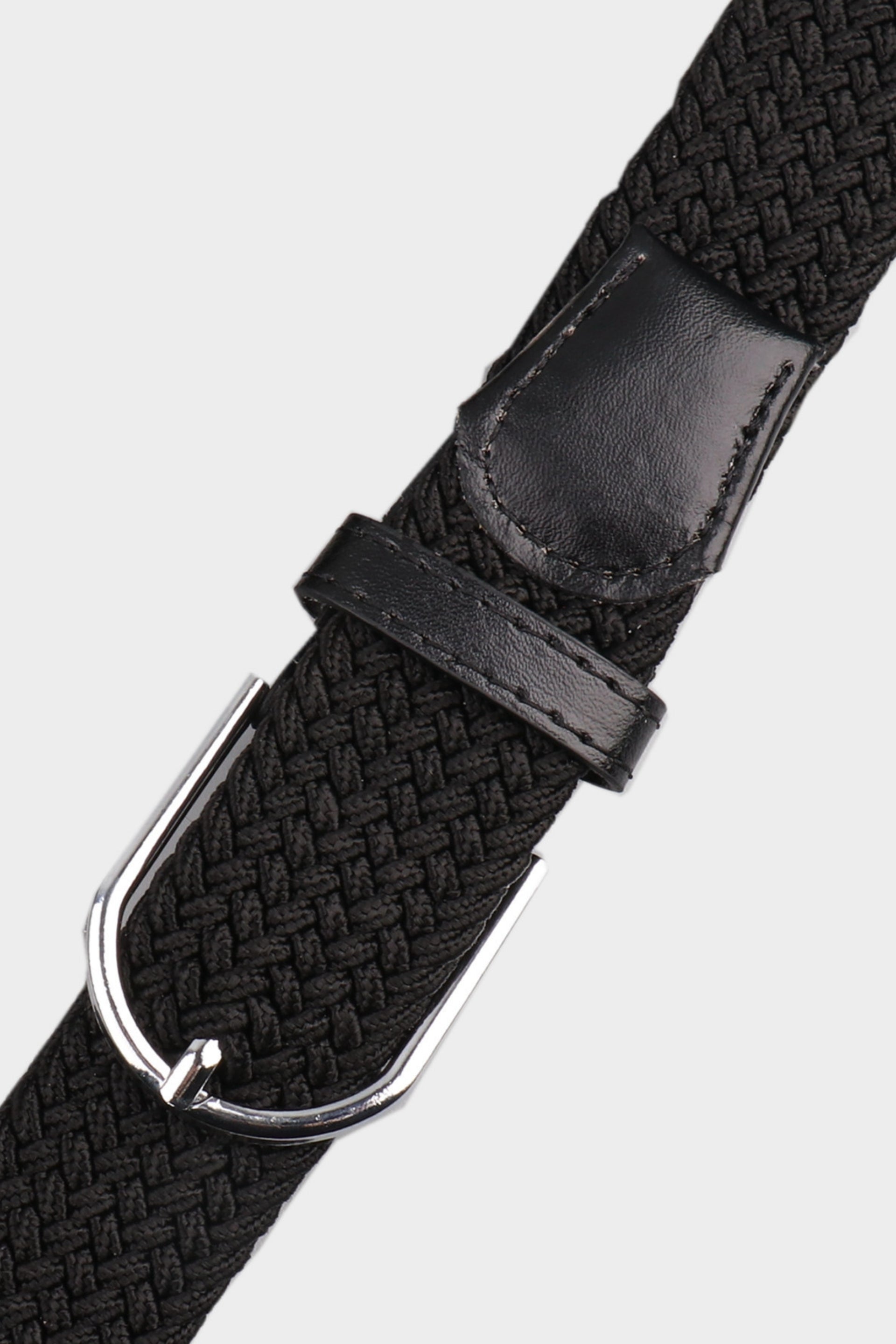 classic gevlochten riem zwart