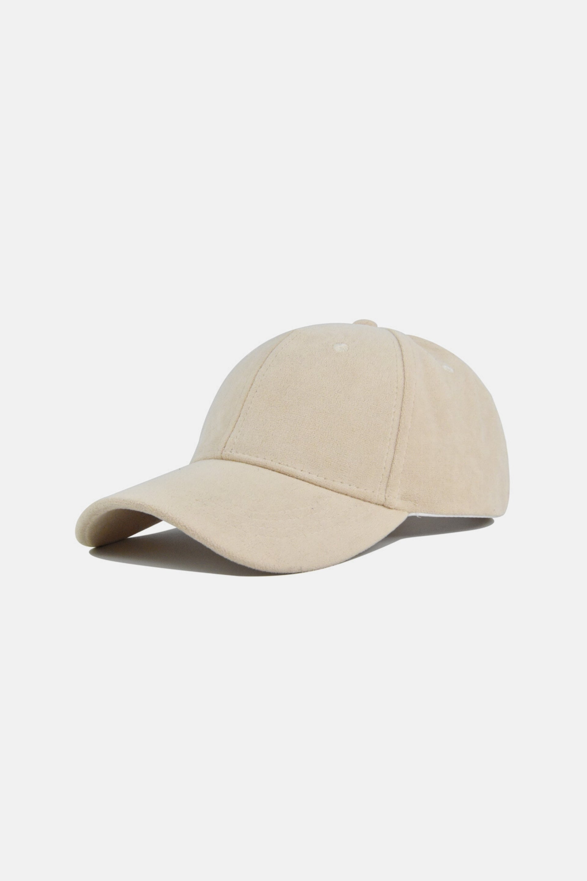 Suede baseball cap gebroken wit