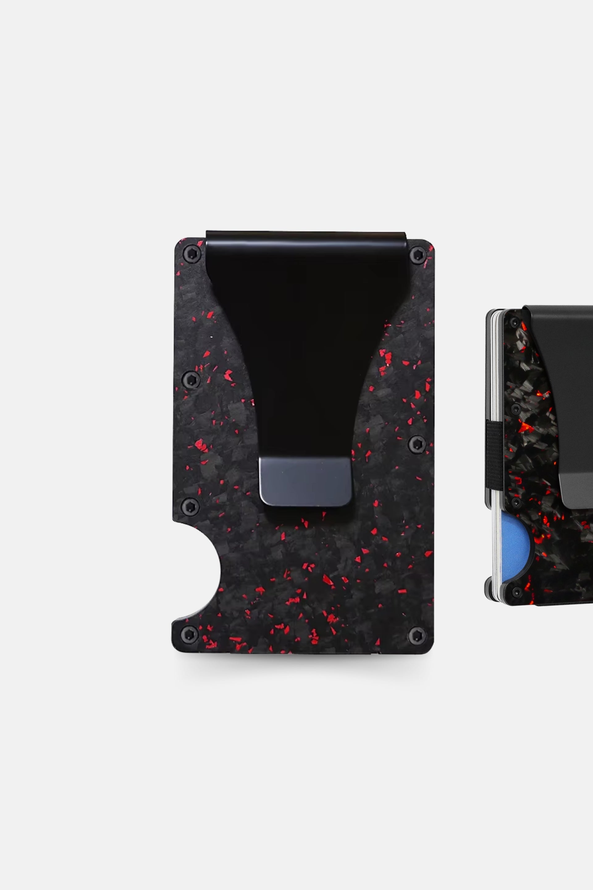 Carbon viber pasjeshouder met clip rood