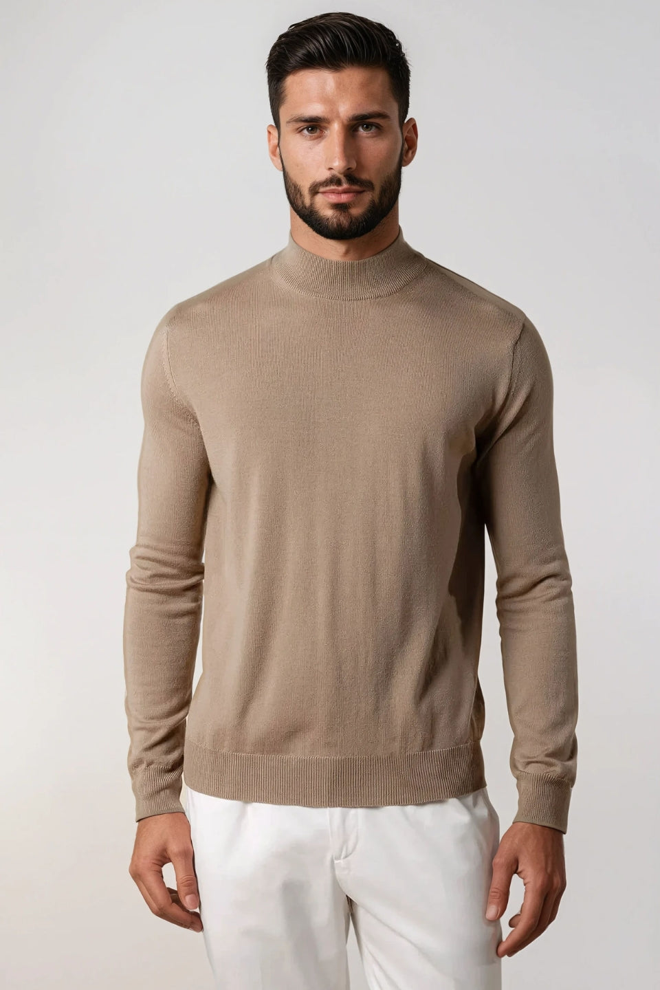 Portofino Kasjmier Mockneck – Karamel