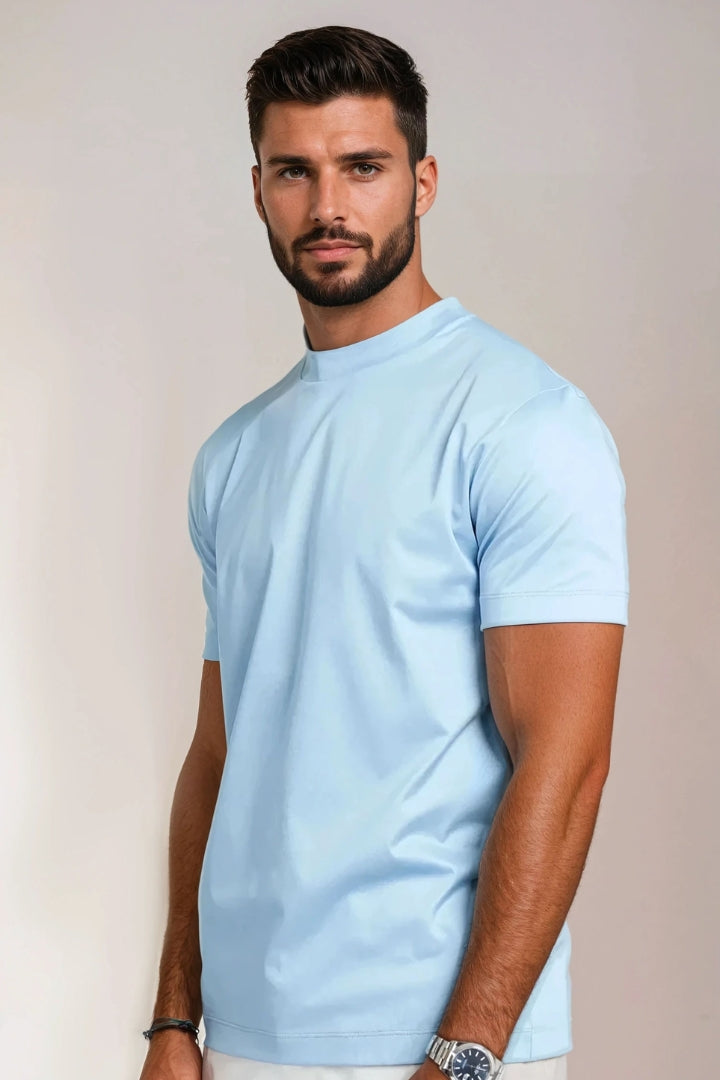 Premium glanzende T-Shirt blauw