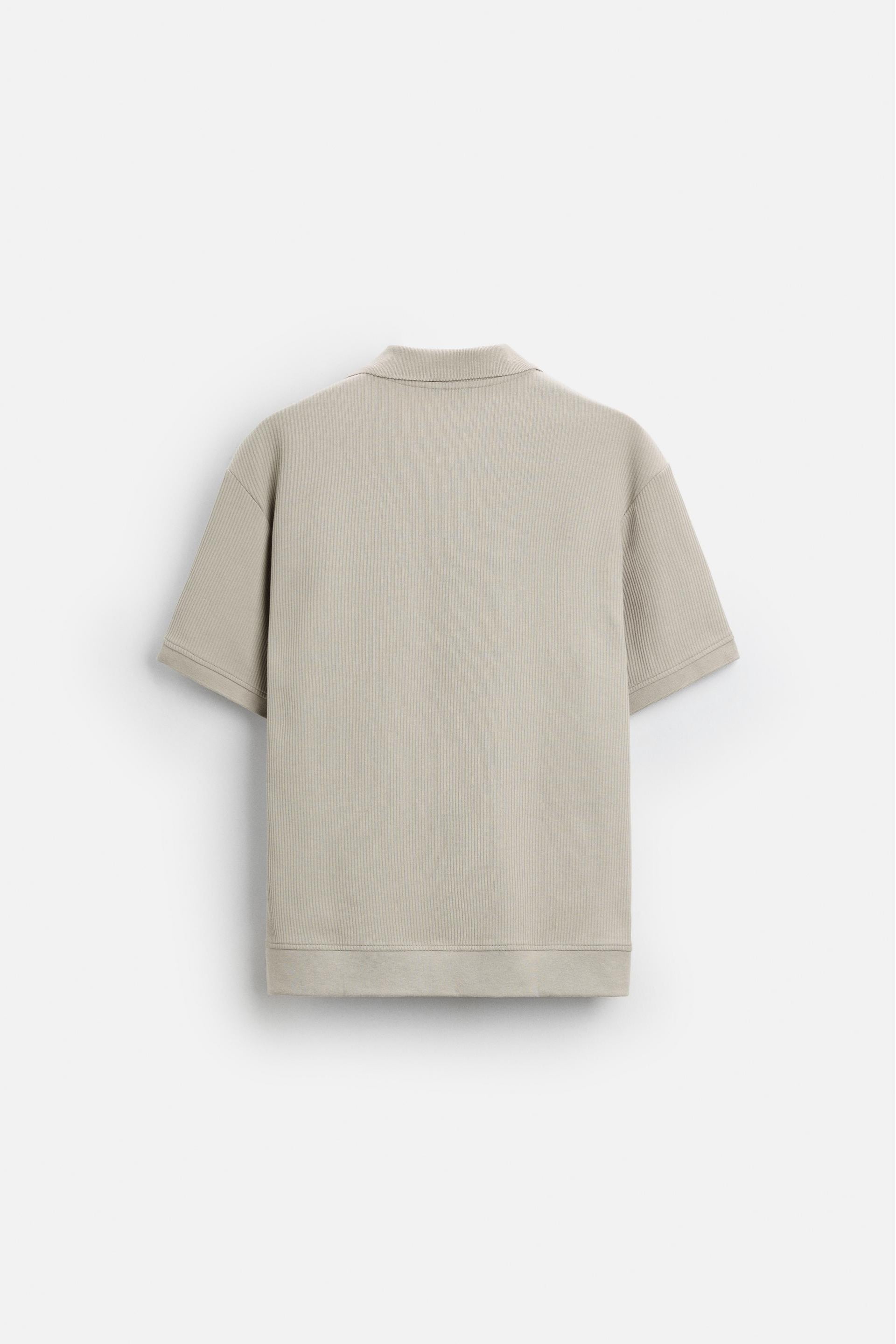 Katoen ribbed polo khaki