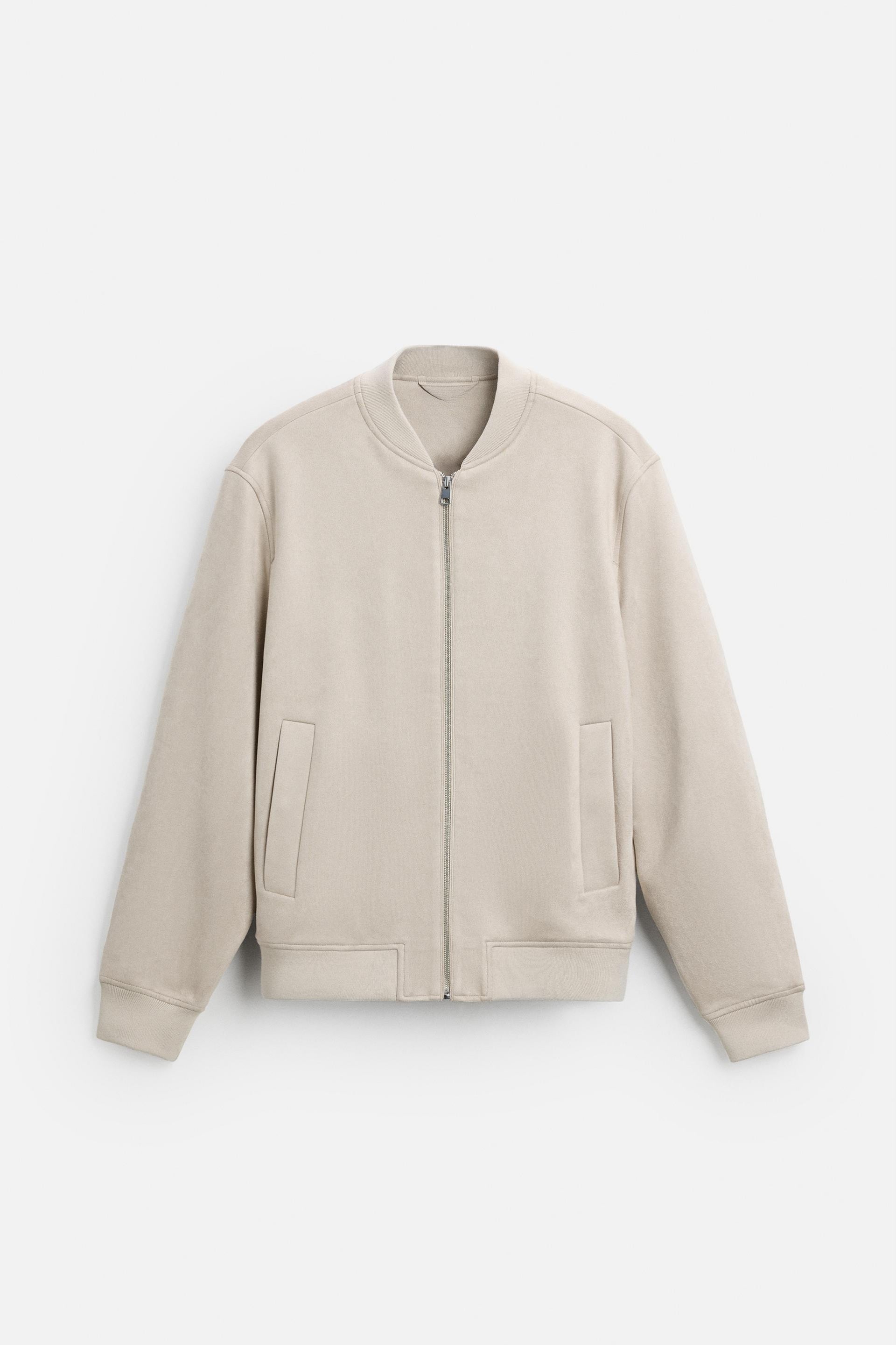 Luxe suede bomberjack gebroken wit