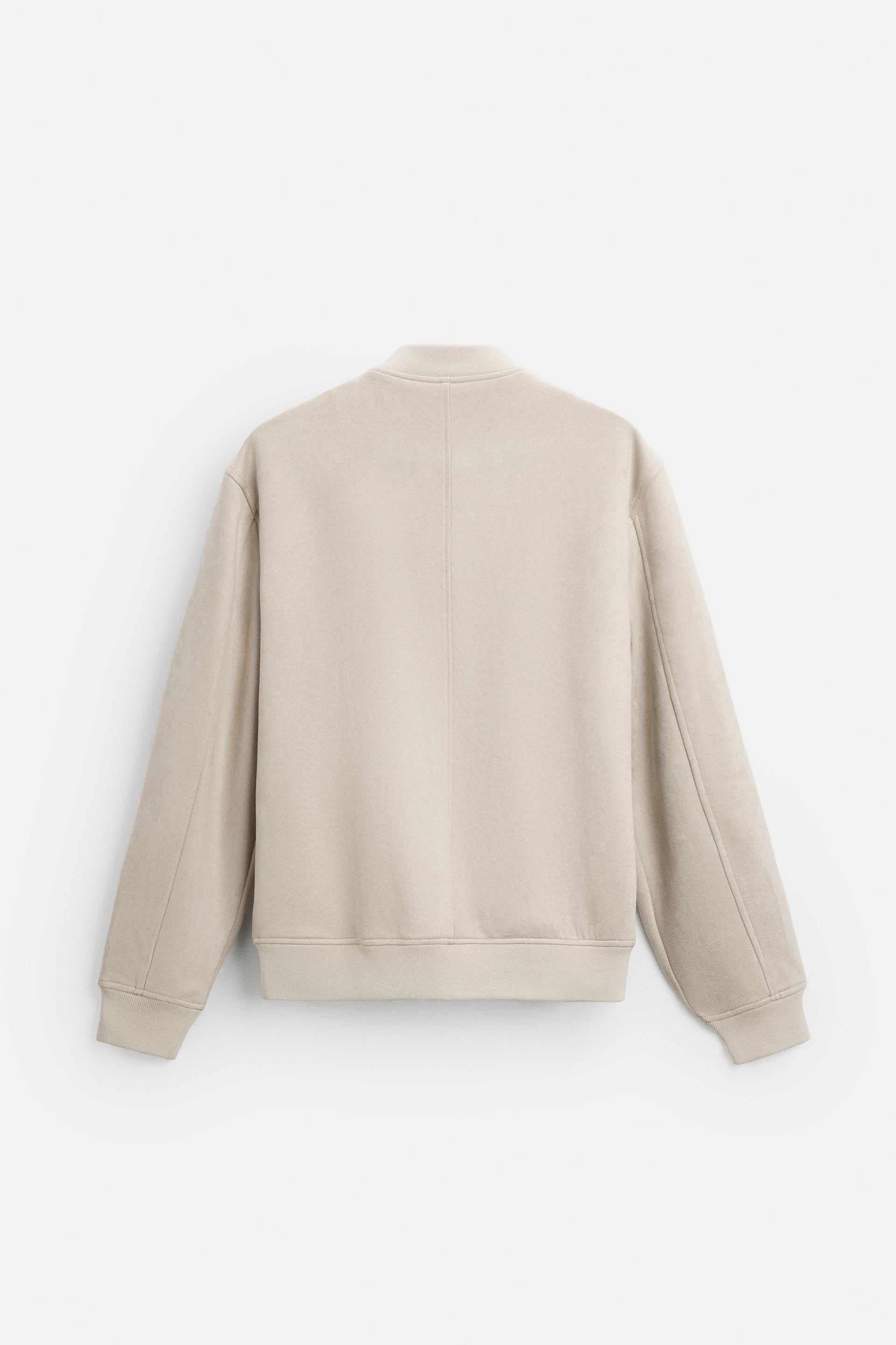 Luxe suede bomberjack gebroken wit