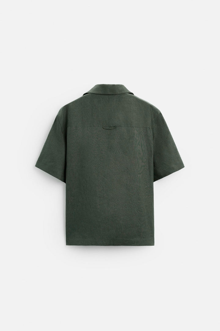 Premium linnen zomer set legergroen