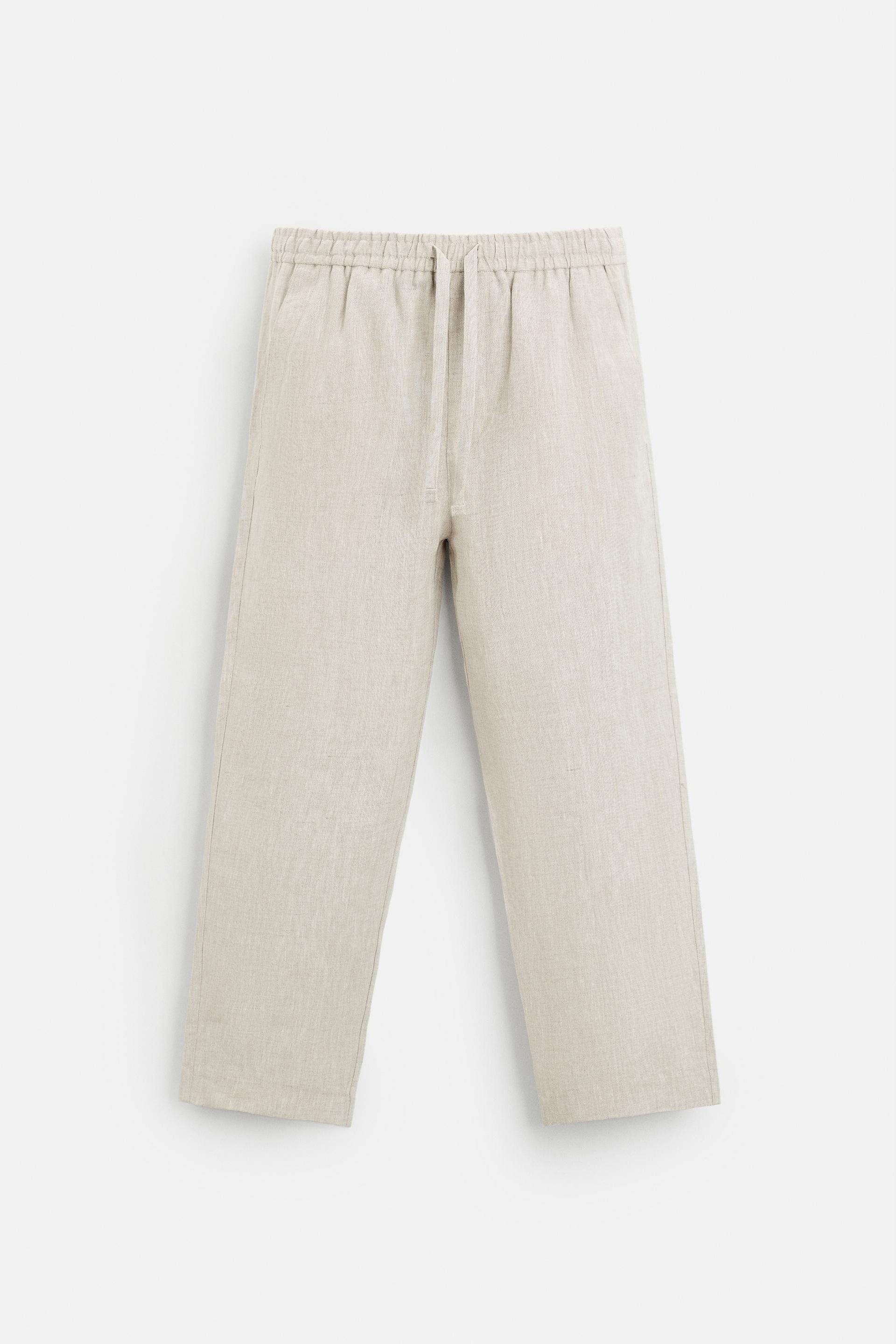 Linnen broek licht beige