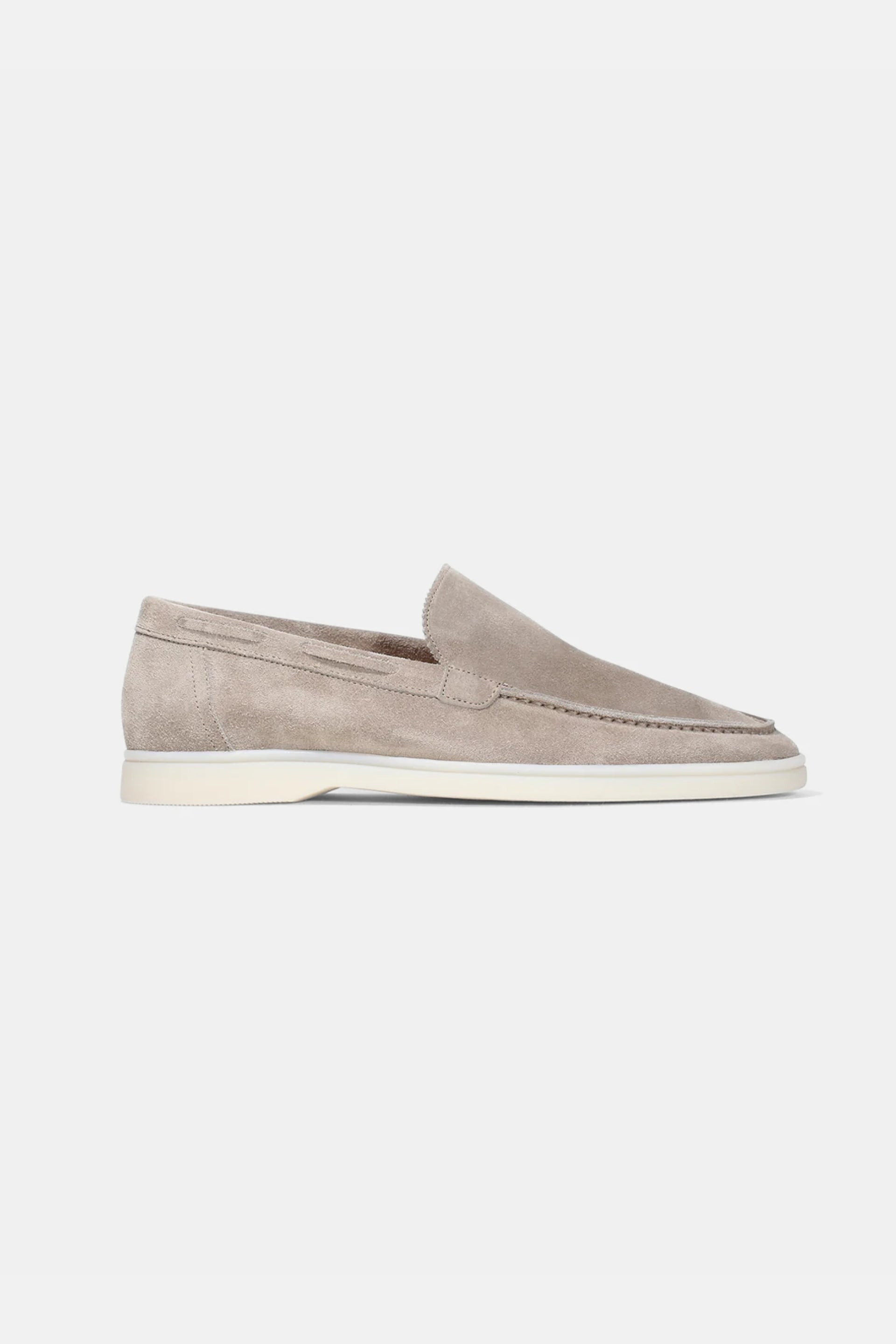 Lage suede loafers licht beige