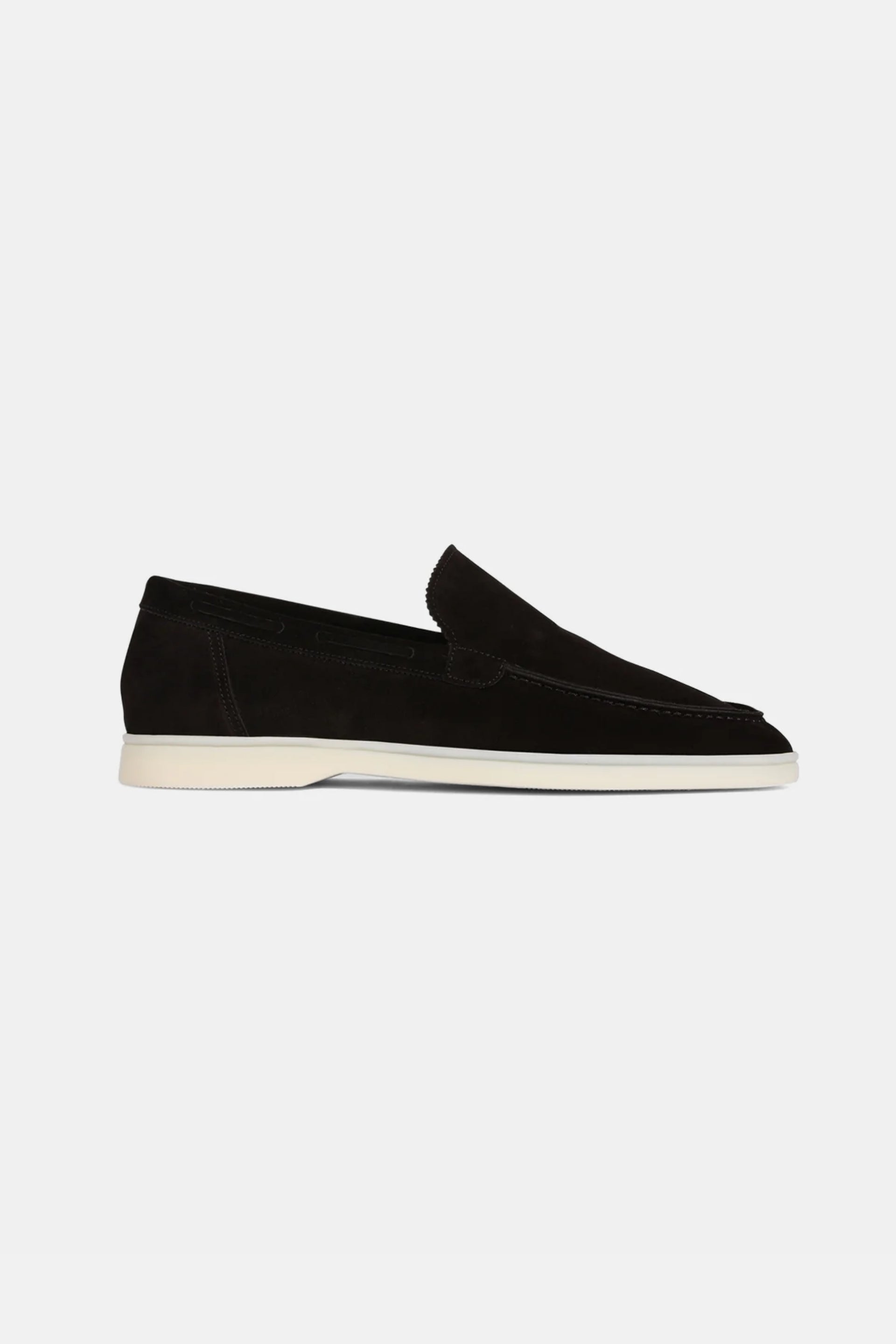 Lage suede loafers zwart