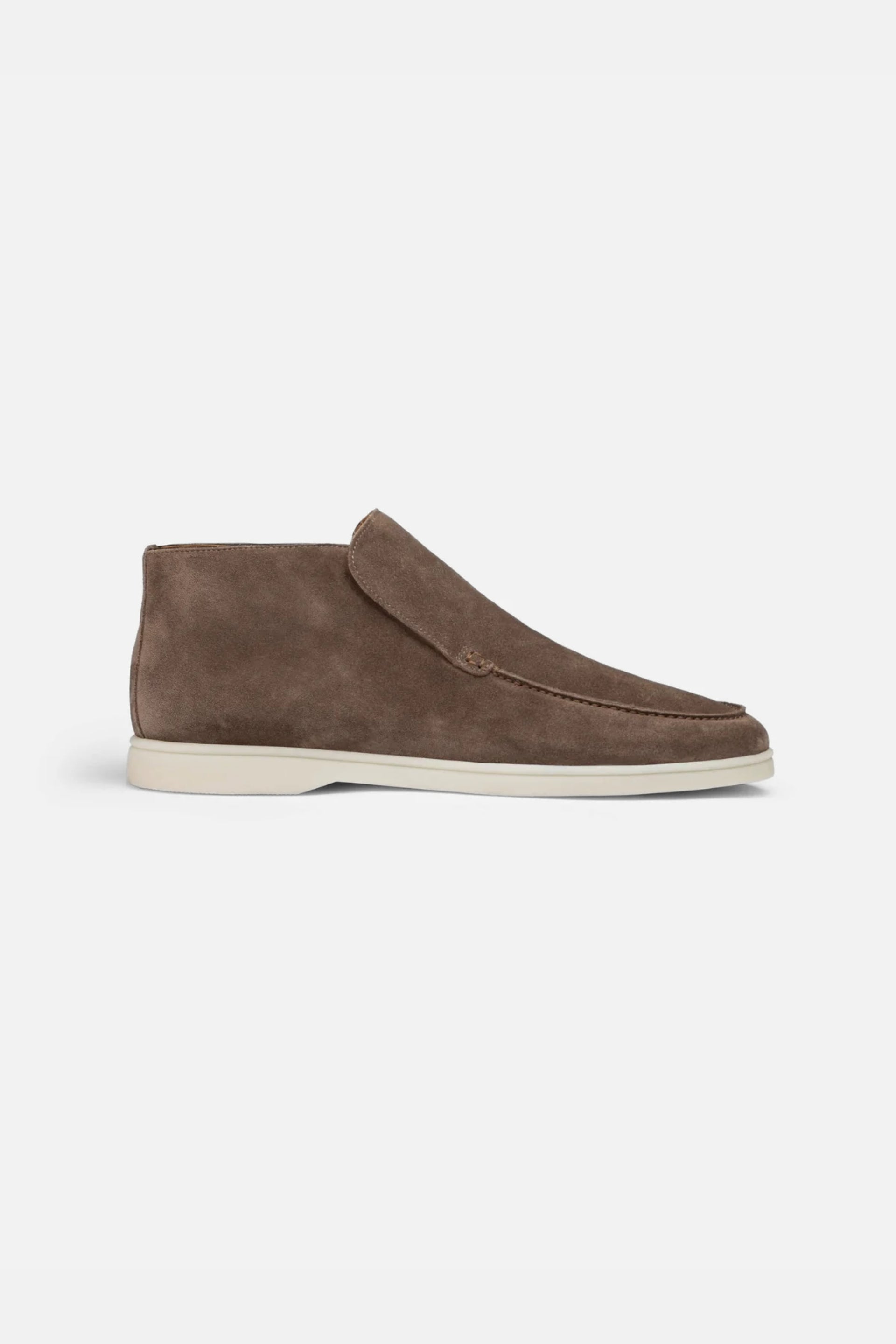 Hoge suede loafers bruin