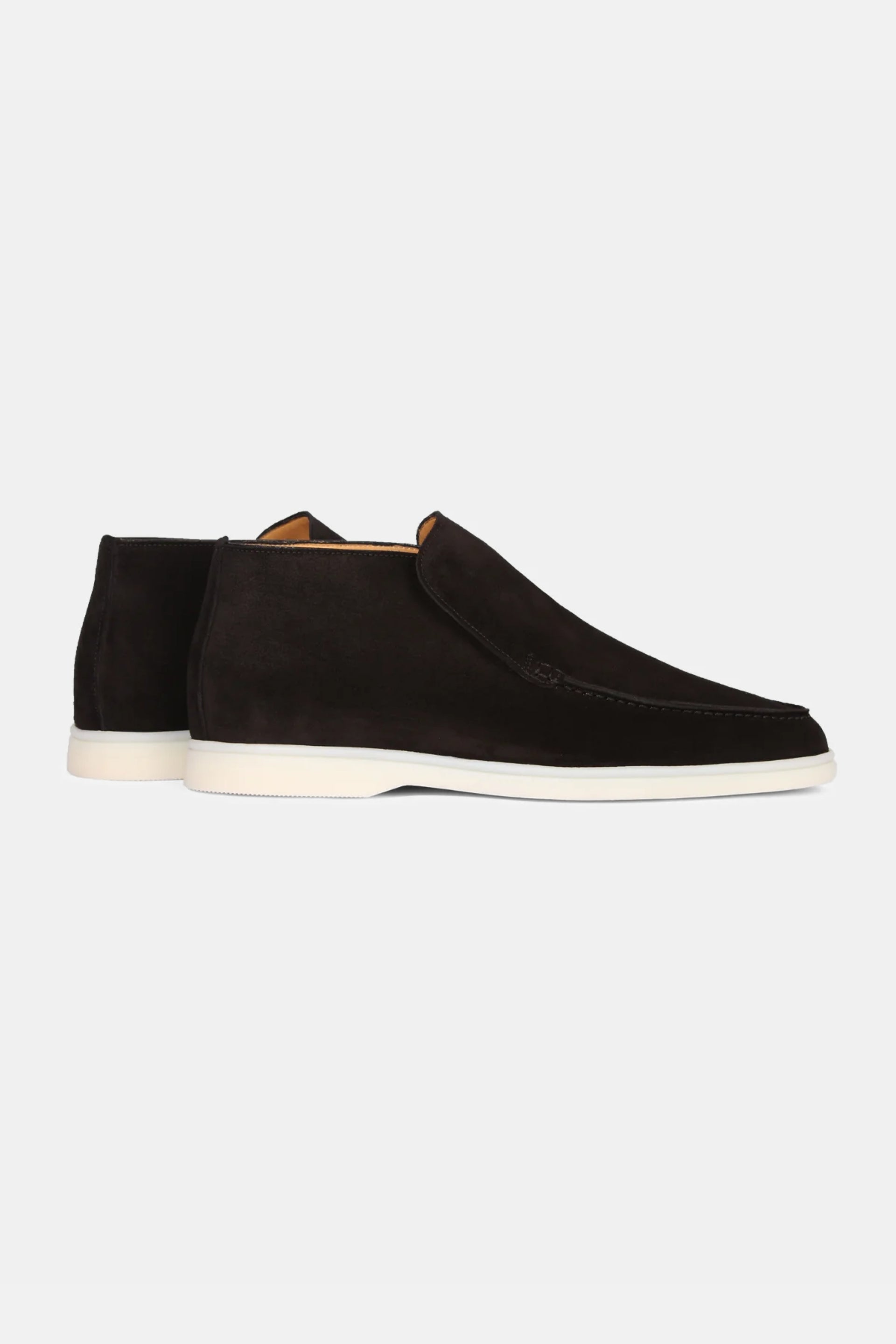 Hoge suede loafers zwart