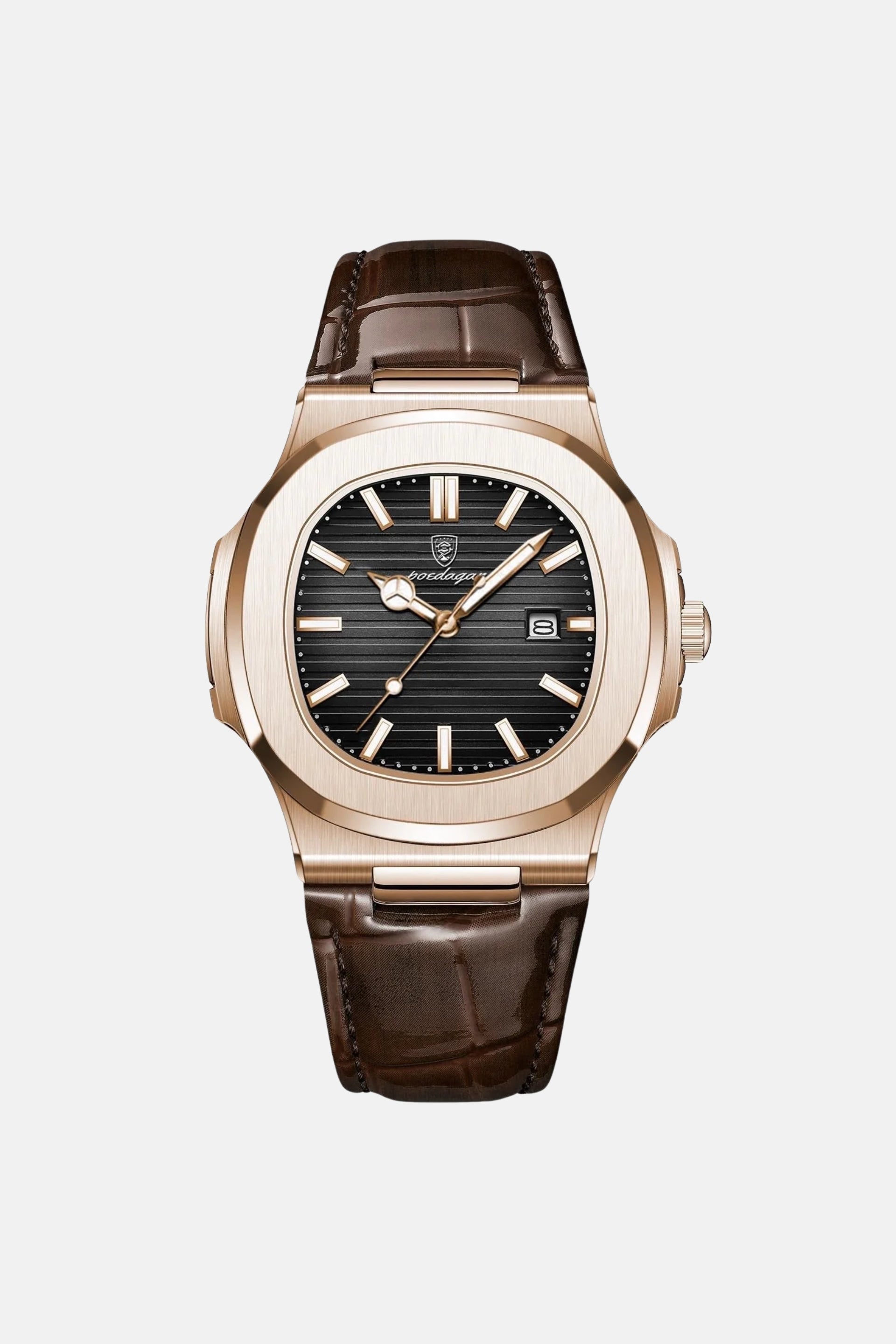 Royal leather horloge goud/zwart