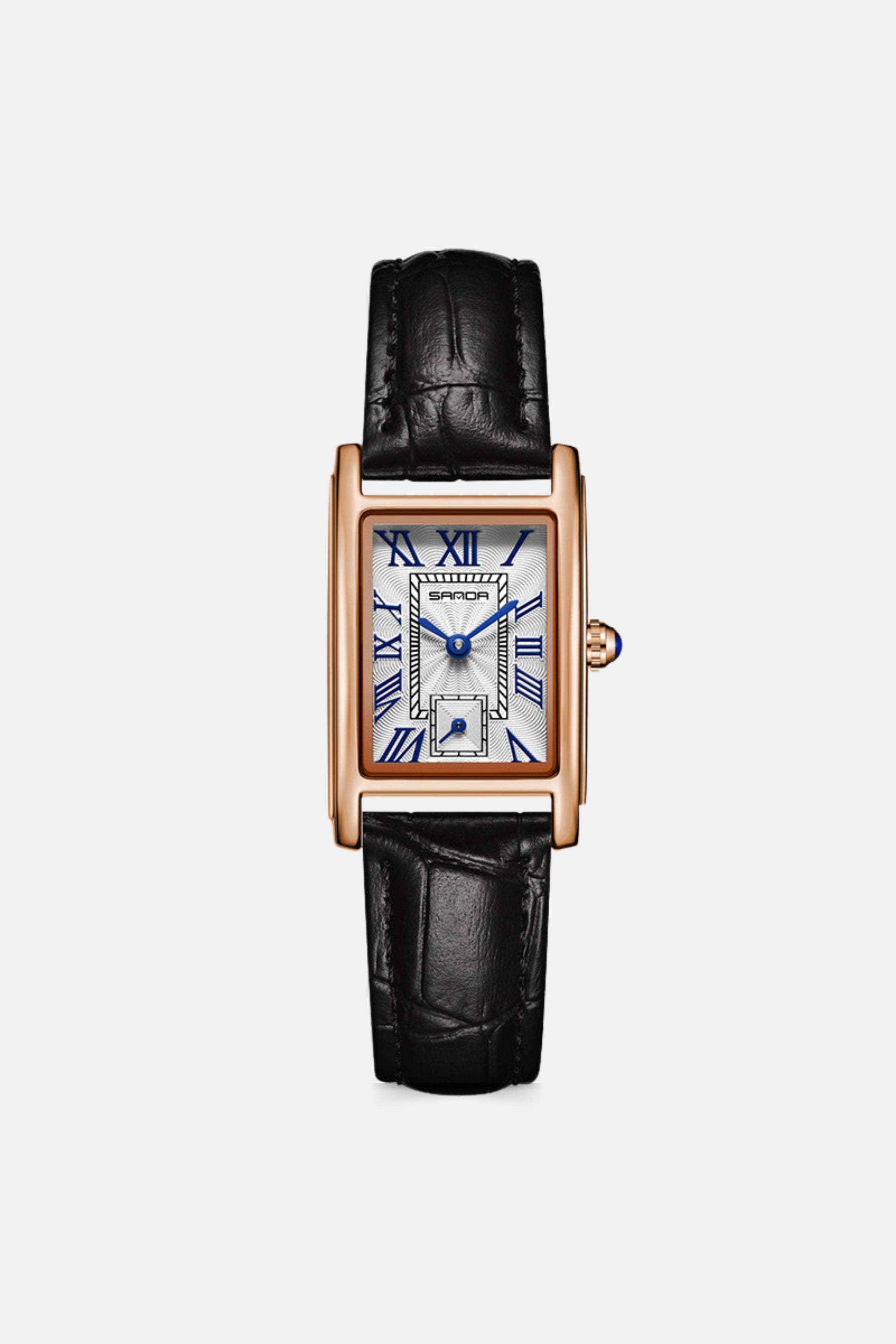 Retro vierkant leather zwart/goud