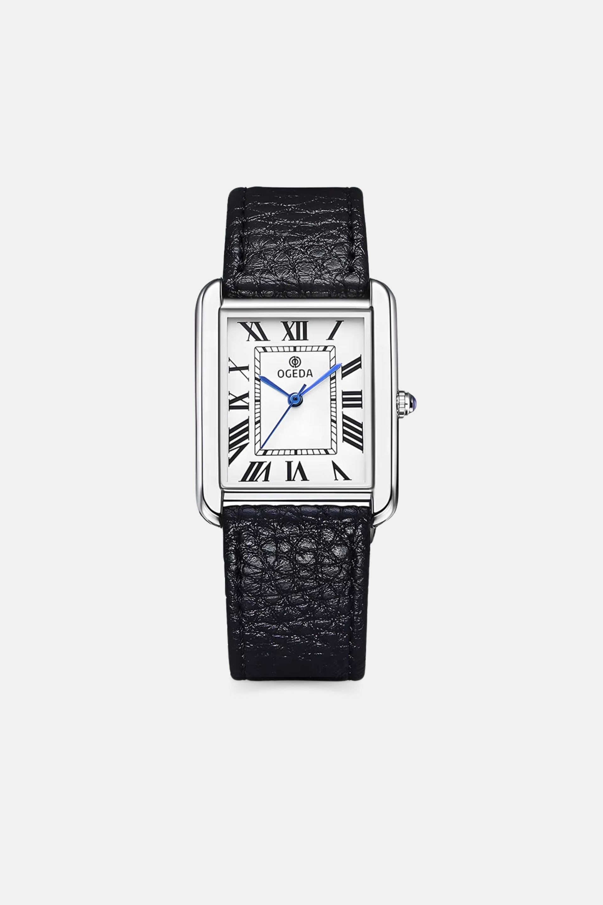 Paris vierkant leather zwart/zilver
