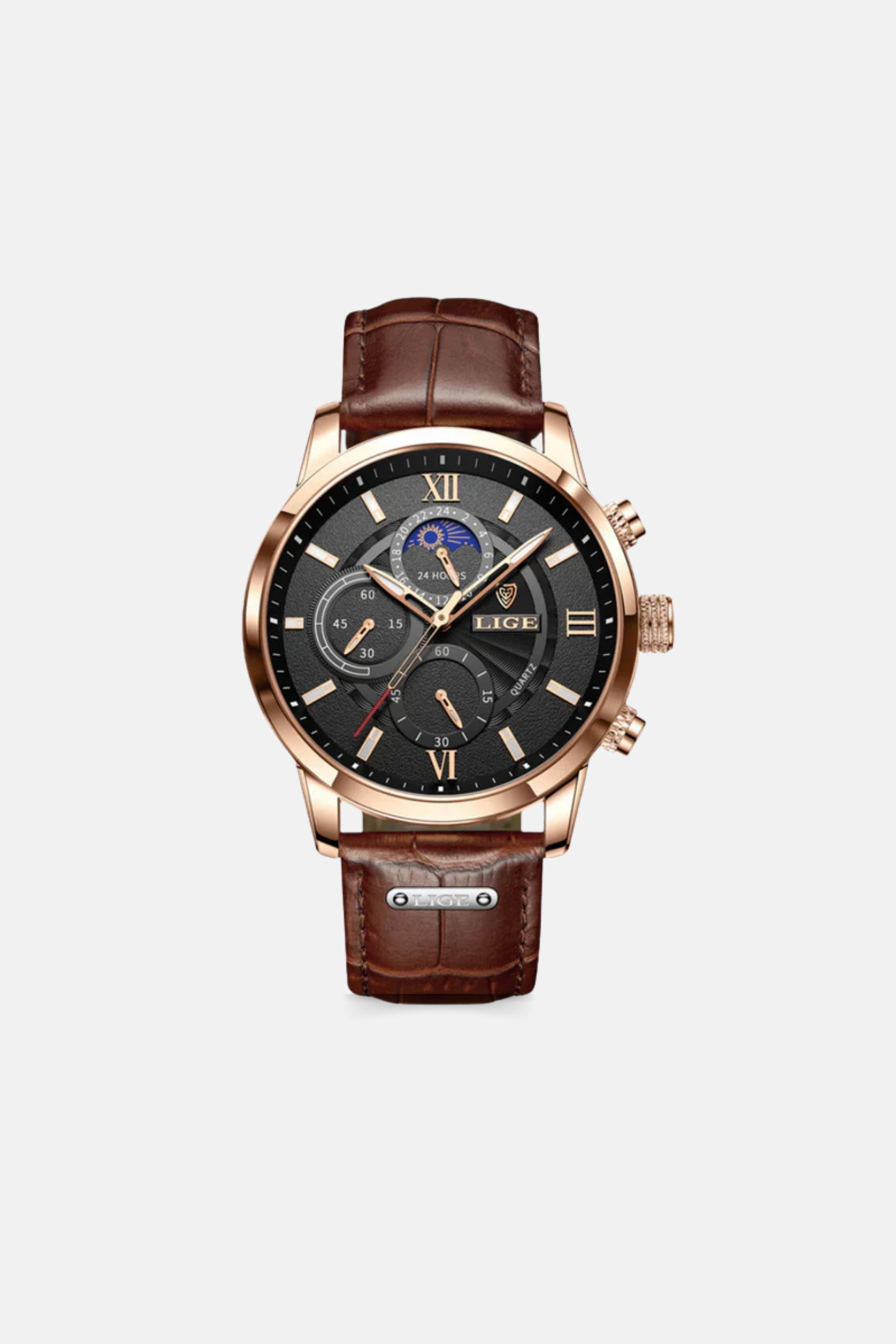 Retro leather goud zwart
