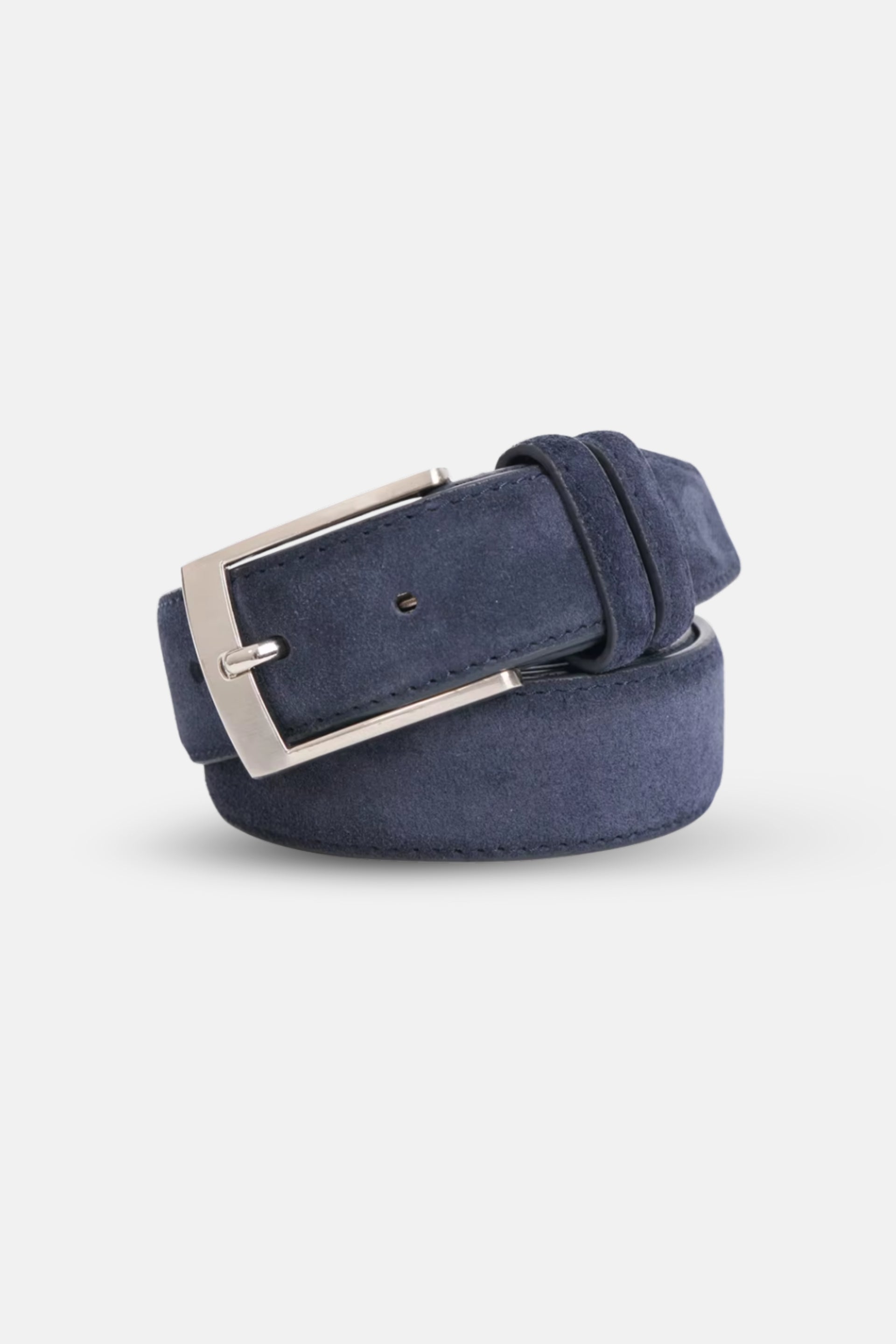 Suede riem donkerblauw