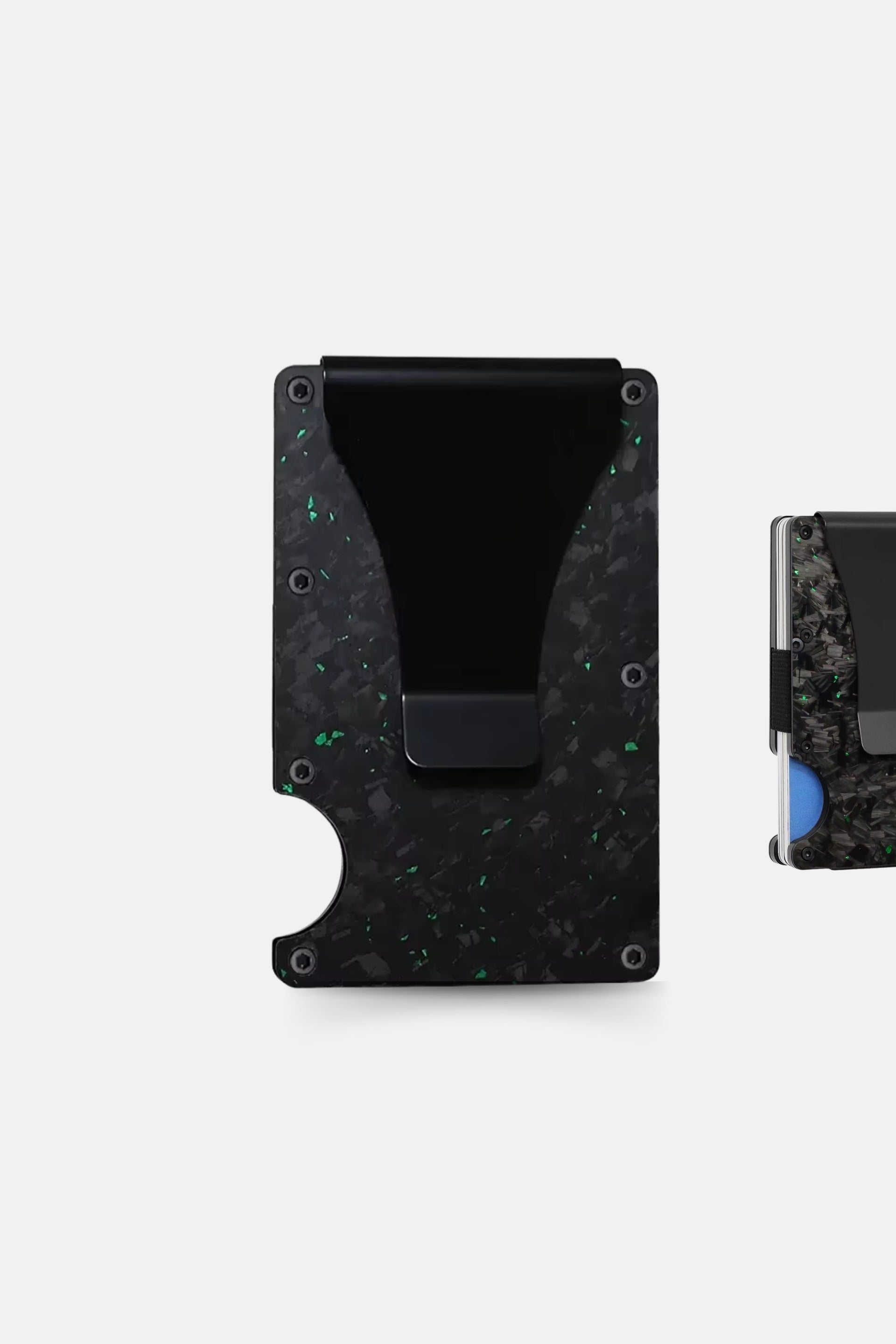 Carbon viber card holder with clip black