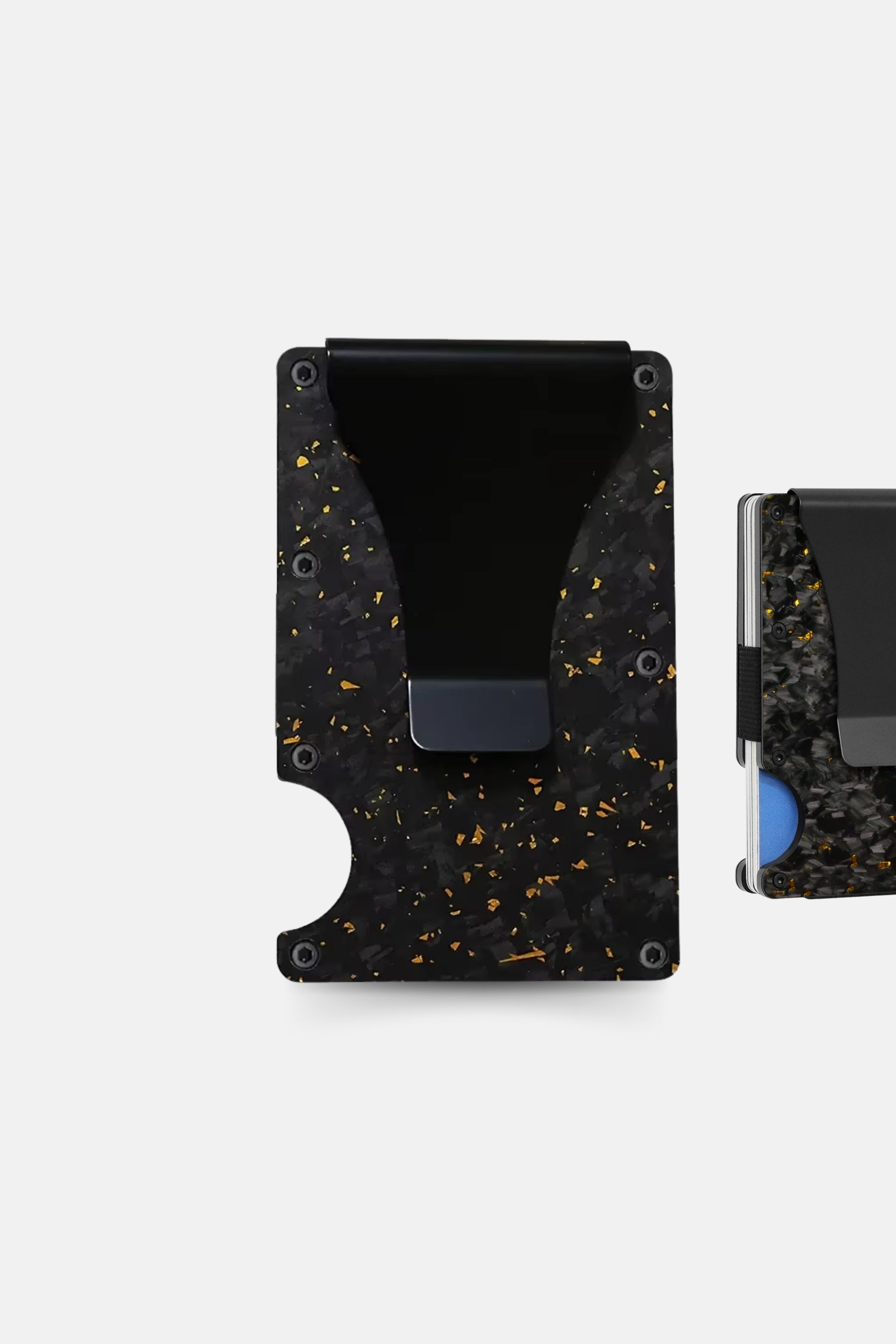 Carbon viber card holder with clip yellow