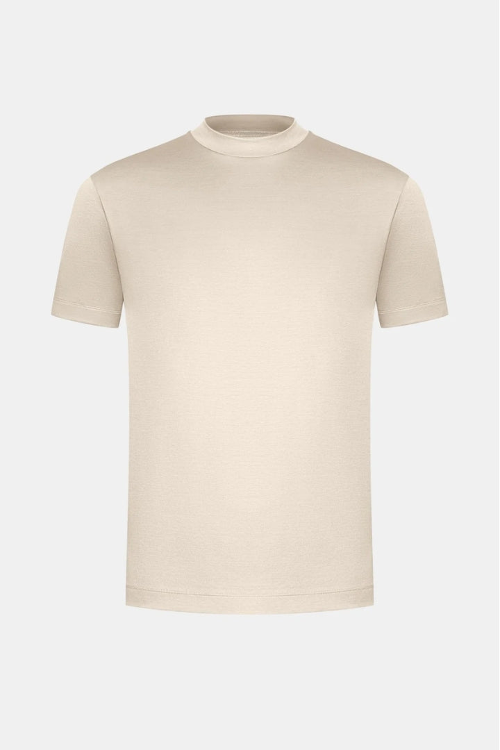 Premium glanzende T-Shirt beige